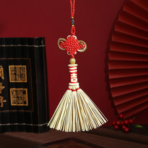 【平安纳福❗️吉祥金扫帚】新居入宅搬家仪式用品挂饰 入户门上把手布置 乔迁之喜装饰 商品图7