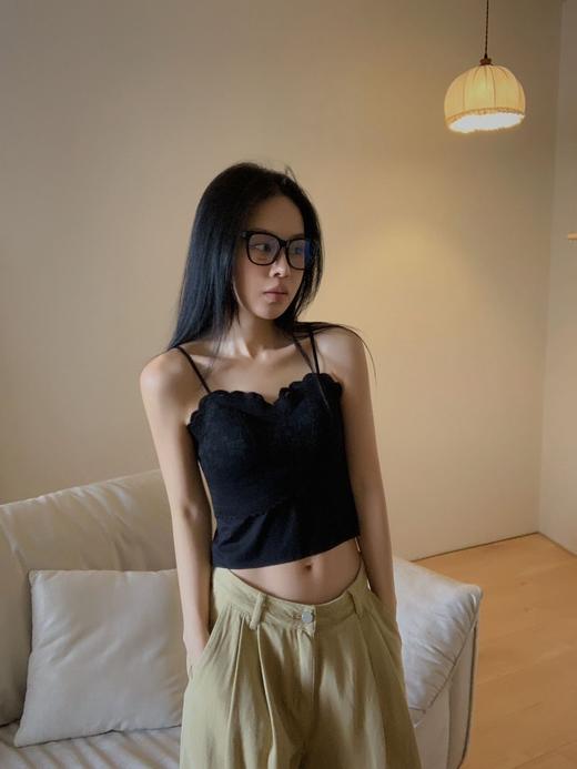 老米优品🎈2件包邮《高颜值🌸微醺蕾丝免文胸小吊带》自带胸垫，浪漫蕾丝小花纹，满满少女心！DD240516A 商品图0