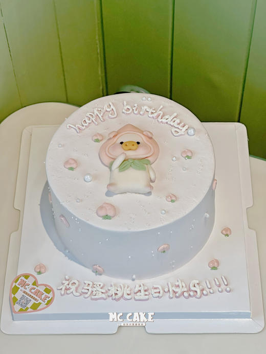 蜜桃猪猪翻糖造型蛋糕 商品图0