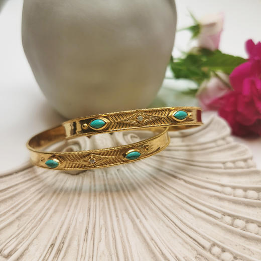 订购6周到｜Leticia Ponti-Jonc Gayane-绿松石手镯［法国设计师］ 商品图0