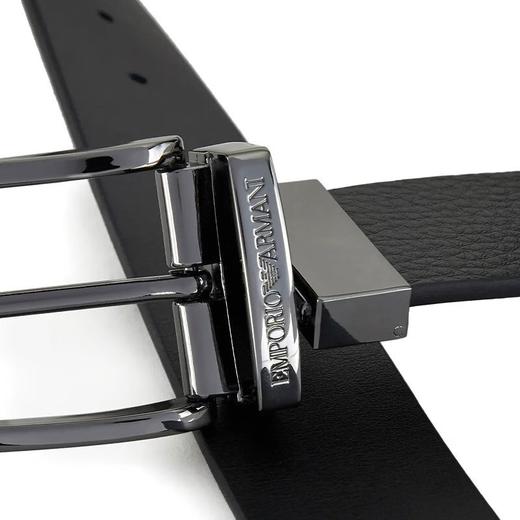 ARMANI 阿玛尼 EA 男士logo针扣可裁剪双面皮带腰带礼盒装 Y4S195 YLO8J 商品图2