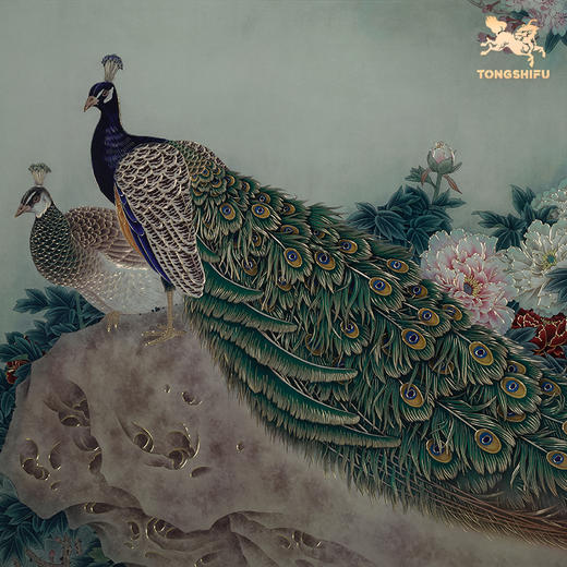 铜师傅 手工錾刻 铜雕画《天香国色》客厅玄关画沙发背景墙装饰画 商品图5