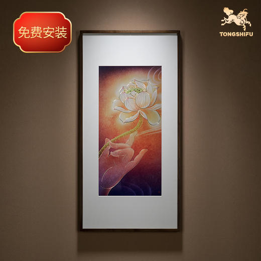 铜师傅 手工錾刻 铜雕画《佛手拈花》客厅玄关画沙发背景墙装饰画 商品图1