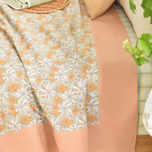 田园雏菊系列亚麻夏凉被空调盖毯简约纯棉亚麻床品 商品图2