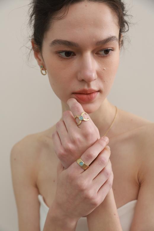 SOL DE VERANO 半岛苒美系列蓝水晶耳环/项链/戒指 商品图0