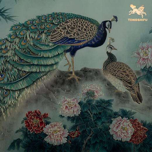 铜师傅 手工錾刻 铜雕画《雍容华贵》客厅玄关画沙发背景墙装饰画 商品图5