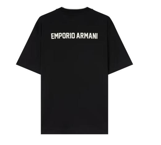ARMANI 阿玛尼 春夏新品 男士LOGO字母印花休闲圆领短袖T恤 520礼物 黑色 3D1T73 1JPZZ 0060 XXL 商品图3
