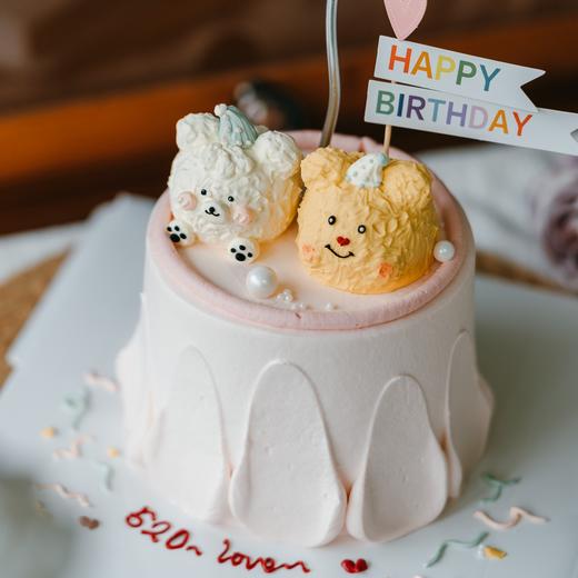 情侣小熊手绘蛋糕（同城配送） | 烤爱 商品图0