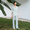 IWY/水蓝色西装套装宽松休闲七分袖高级通勤职装西服显瘦阔腿裤装C13512+P33512水蓝色 商品缩略图4