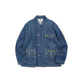 YMC LABOUR CHORE JACKET 男装刺绣水洗牛仔工装夹克外套