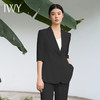 IWY/黑色西装套装宽松版休闲七分袖高级通勤商务慵懒版职业装西服C13512+P33512黑色 商品缩略图4