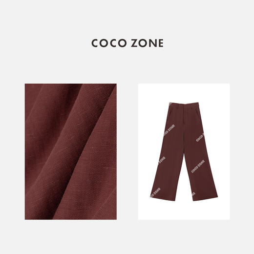 COCO ZONE"红酒裤”夏季宽松显瘦休闲裤百搭直筒阔腿裤CC1B1268 商品图2