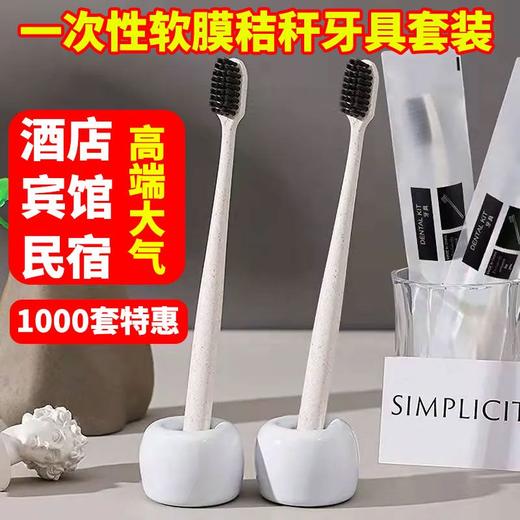 一次性牙刷牙膏套装家用待客竹炭软毛宾馆酒店洗漱用品独立包装 商品图0