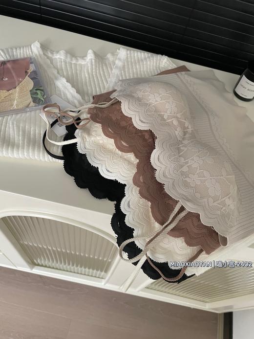 老米优品🎈2件包邮《高颜值🌸微醺蕾丝免文胸小吊带》自带胸垫，浪漫蕾丝小花纹，满满少女心！DD240516A 商品图2