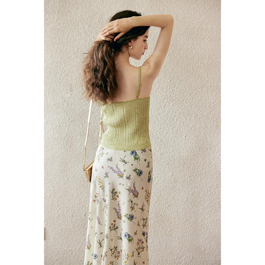 HeyDress针织坑条吊带背心女夏季彩斑丝修身显瘦性感内搭短上衣 商品图1