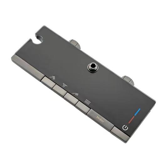 海尔调温四功能按键数显款淋浴花洒 大按键 滑套四功能钢琴按键+智能数显+灯 6422枪灰色/6421银色 商品图12