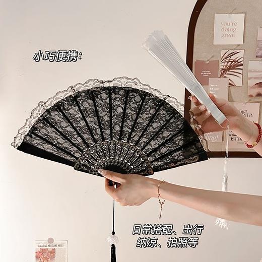 【新中式❗️布艺古风扇子】小巧便携，目常搭配，出行、纳涼、拍照等❗️折扇中国风汉服旗袍蕾丝折叠扇中华小厨娘中华娘 商品图2