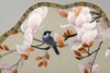 蜀绣双面宫扇-鸟落玉兰图 商品缩略图4