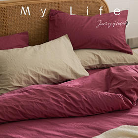 【A类纯色简约三四件套】100%纯棉 水洗棉全棉床单色织 多种颜色 自然理念