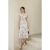 HeyDress荷叶领印花连衣裙女夏季法式U领修身弹力网纱浪漫裙子 商品缩略图0