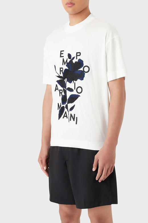 【单件特惠秒】EMPORIO ARMANI 阿玛尼 男士莱赛尔纤维刺绣舒适短袖T恤 11178 商品图7