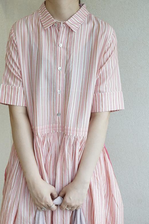 MAKU textiles｜真丝条纹衬衫领连衣裙 商品图7