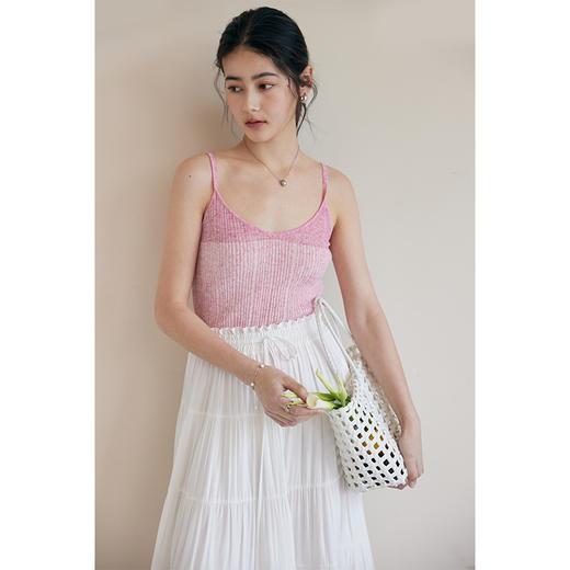 HeyDress针织坑条吊带背心女夏季彩斑丝修身显瘦性感内搭短上衣 商品图2