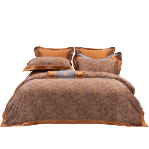 多喜爱全棉70S云丝缎六件套 玉金摇曳【配套抱枕】【肌理工艺】【礼盒包装】【宽边枕套设计】经典系列新中式风格 光泽柔美手感顺滑 商品图5