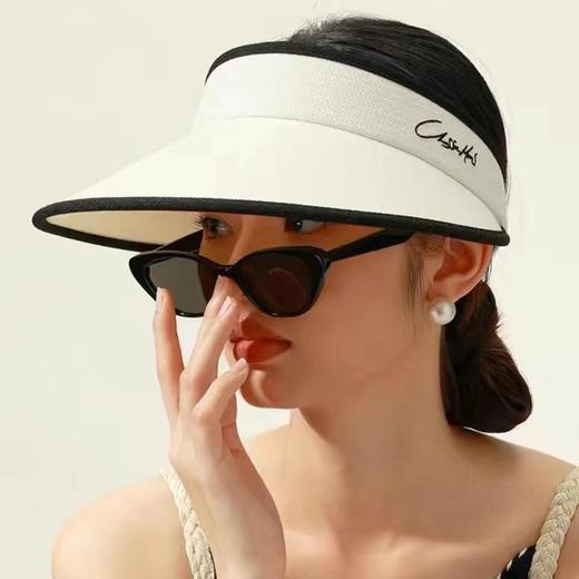 2024新款夏季小香风遮阳帽防紫外线休闲空顶帽女款大帽檐防晒帽子 商品图2