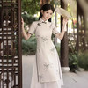 素雅印花旗袍，优雅气质年轻款奥黛连衣裙茶服GR5096 商品缩略图3