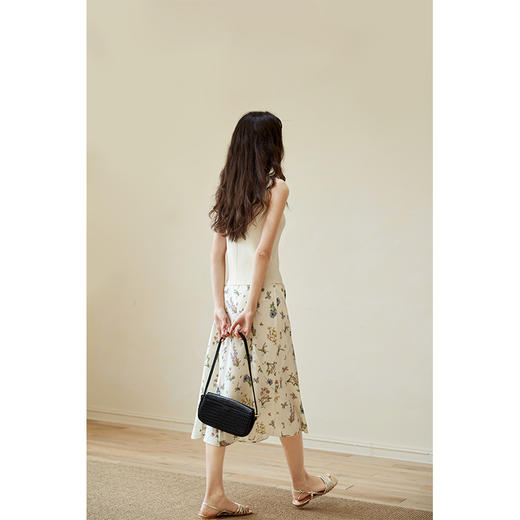 HeyDress植物印花半身裙女夏季高腰宽松A字半裙温柔感气质裙子 商品图2