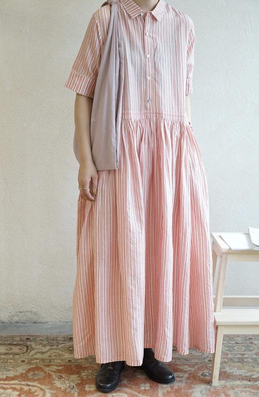 MAKU textiles｜真丝条纹衬衫领连衣裙 商品图9