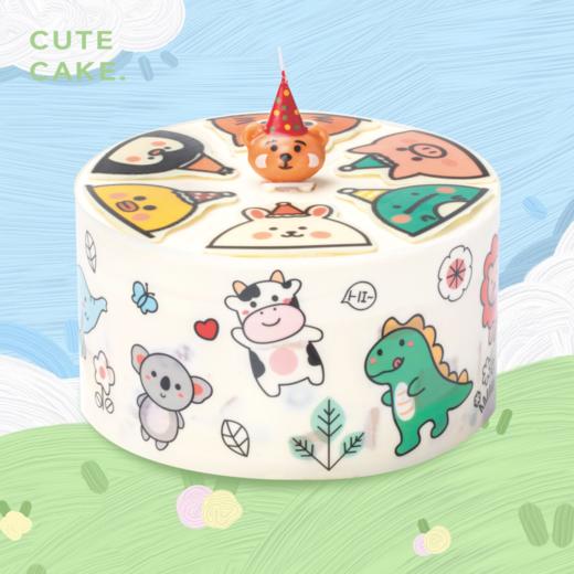 手绘动物派对蛋糕 商品图0