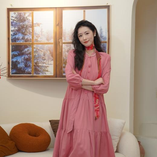 两三事 浮花掠影 春夏新款气质复古中式极简风女装连衣裙开春洋气 商品图2