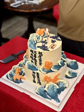 风生水起 双层翻糖定制