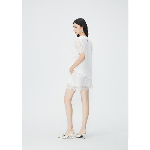 NEELLY纳俪商场同款重工蕾丝镂空上衣短裤两件套女高质感时髦套装N24052Z01182 商品图3