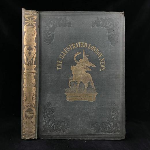 41.5*29.5cm！1860年1~6月 伦敦新闻画报 数百幅版画插图 漆布精装8开 商品图0