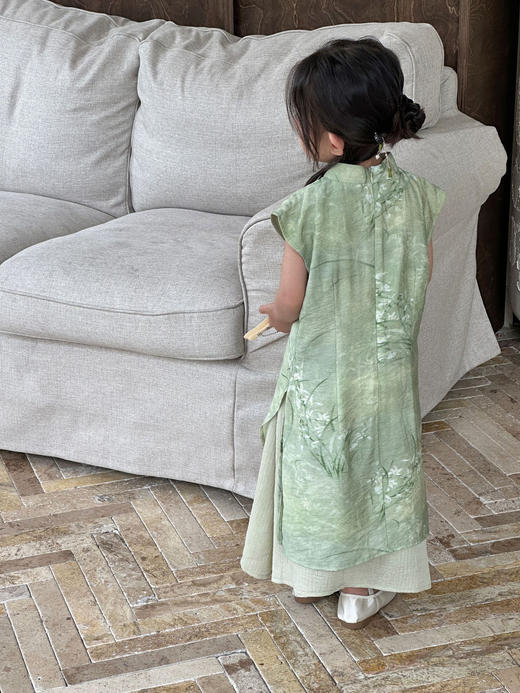 【YW】无忧购“童真童趣”新中式国风盘扣旗袍女宝宝真两件连衣裙492432（截单后7天发货)25年清仓捡漏 商品图3