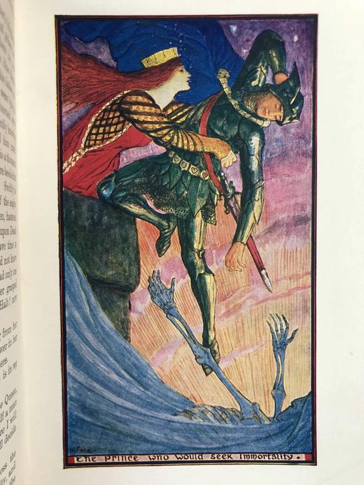 1927年 安德鲁·朗格《绯色童话书》 8幅彩色与大量黑白插图 漆布精装32开 商品图7