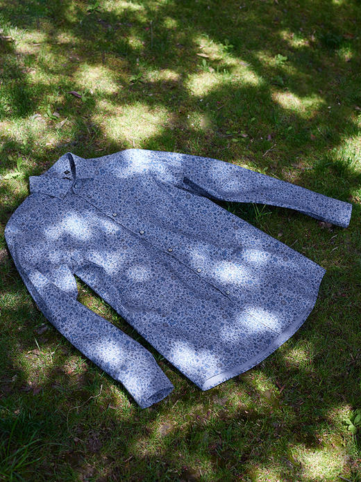 callisto高定靛蓝牛津纺印花衬衫 商品图0