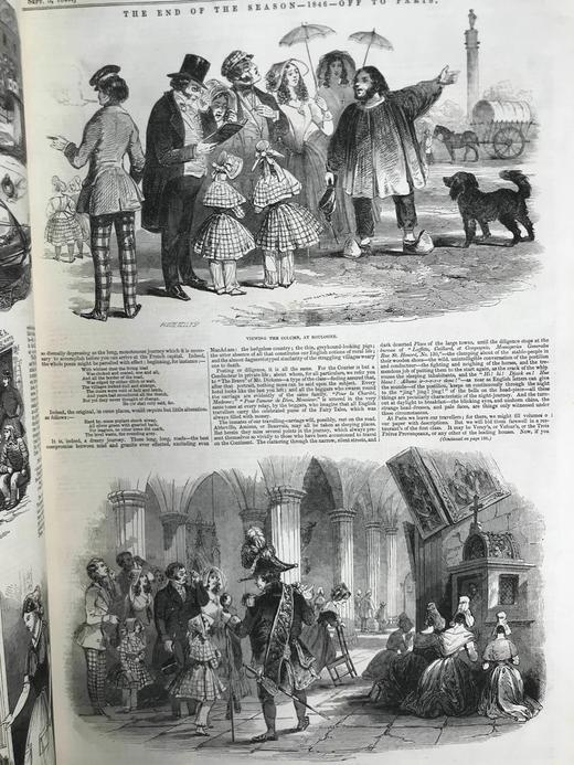 41.5*29.5cm！1846年7~12月 伦敦新闻画报 数百幅版画插图 漆布精装8开 商品图5