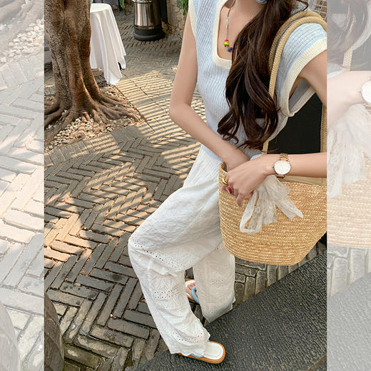 <曾小咸推荐>【夏日苏打】蕾丝刺绣裤子 商品图3