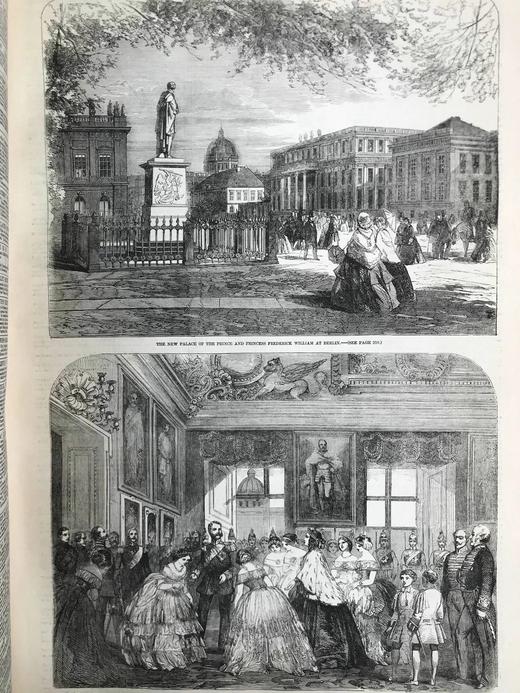 含中国内容！41.5*29.5cm！1858年1~6月 伦敦新闻画报 数百幅版画插图 漆布精装8开 商品图9