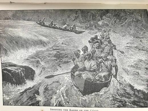 约19世纪后期 斯坦利与非洲 30幅插图 漆布精装32开 商品图8