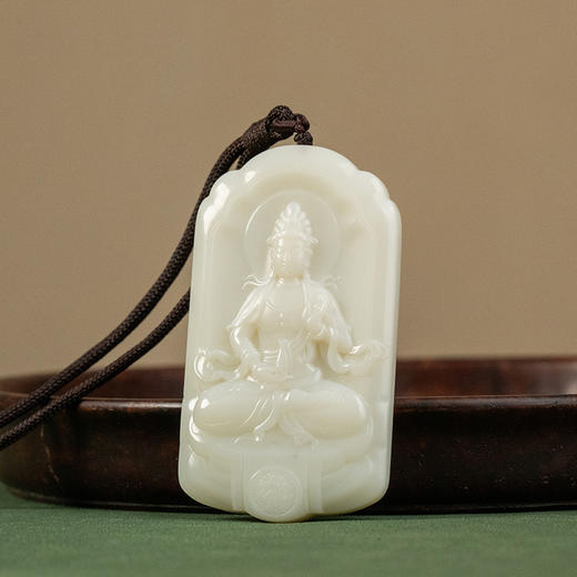 玉雕净瓶观音牌挂饰 商品图0