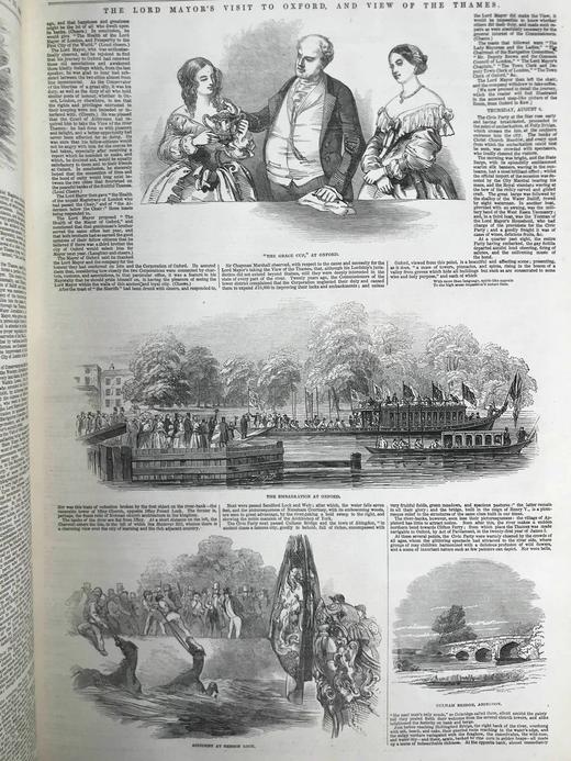 41.5*29.5cm！1846年7~12月 伦敦新闻画报 数百幅版画插图 漆布精装8开 商品图10