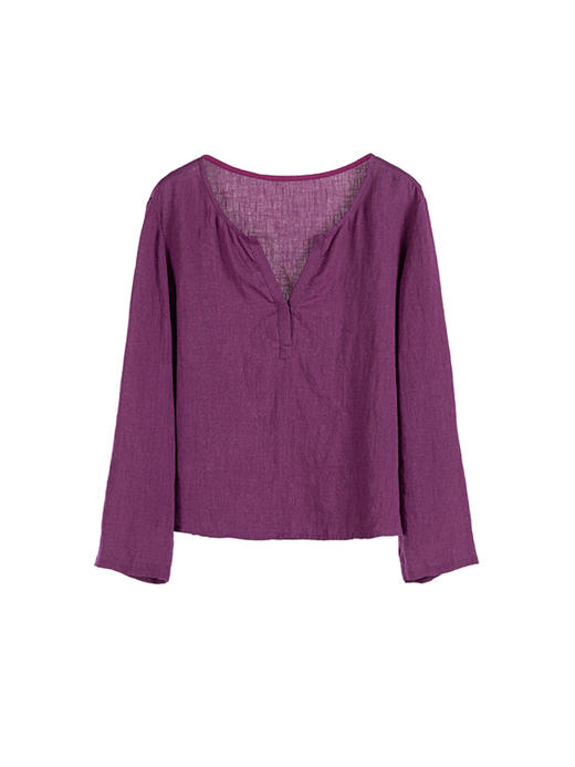 绽放旅行女装304-305朵/真丝棉背心紫色亚麻上衣背心旅游穿搭套装 商品图4