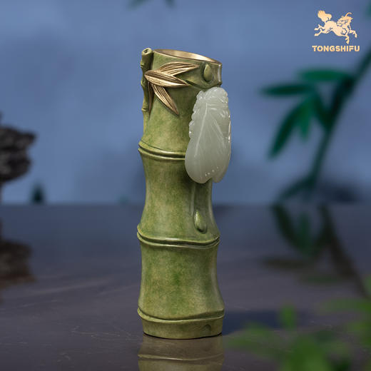 铜师傅铜摆件《知足之乐》竹子桌面客厅办公室家居装饰品礼品摆件 商品图0