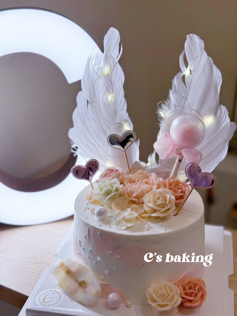 带着梦想的翅膀/仙女天使翅膀蛋糕 忌廉蛋糕（默认自提，收费配送请联系客服）