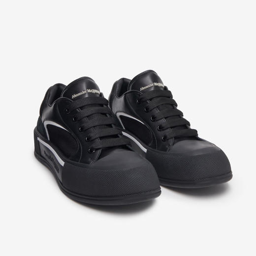 ALEXANDER MCQUEEN 亚历山大.麦昆 男士 Plimsoll 休闲运动鞋 黑色 777241 W4SS3 1070 商品图1